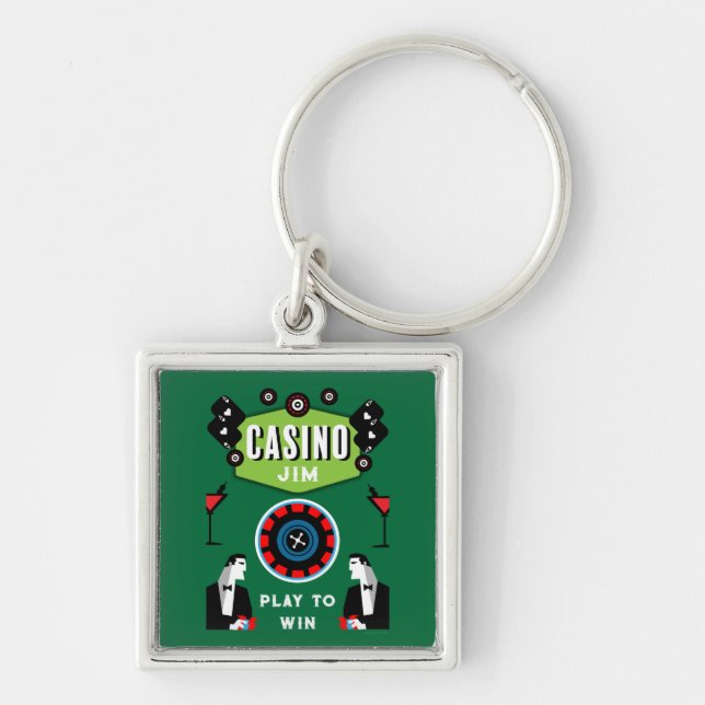 Casino Gambling Poker Roulette  Key Ring (Front)