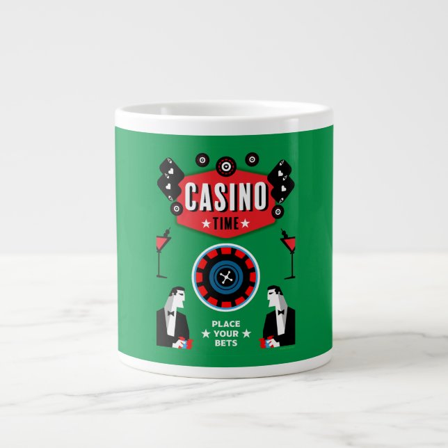 Casino Gambling Poker Roulette  Large Coffee Mug (Front)