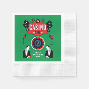 Casino Gambling Poker Roulette Napkin