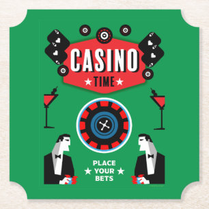 Casino Gambling Poker Roulette Paper Coaster