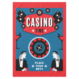 Casino Gambling Poker Roulette  Tablecloth