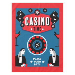 Casino Gambling Poker Roulette Tablecloth