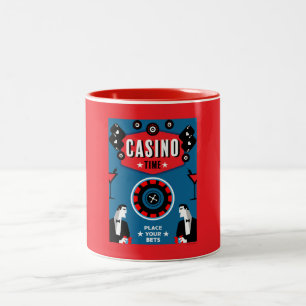 Casino Gambling Poker Roulette Two-Tone Coffee Mug