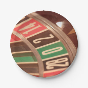 Casino Gambling Roulette Wheel Vintage Retro Style Paper Plate