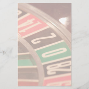 Casino Gambling Roulette Wheel Vintage Retro Style Stationery