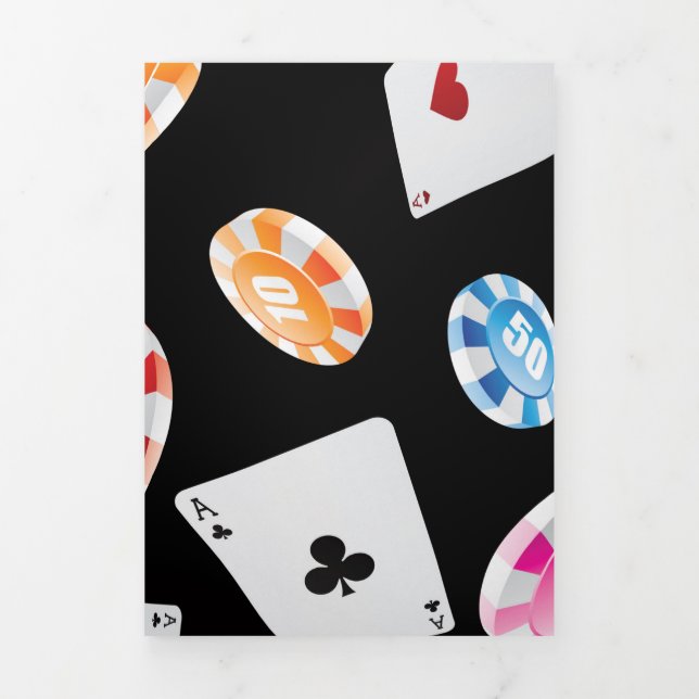 Casino, Games accessories pattern 2 Tri-Fold Holiday Card (Cover)