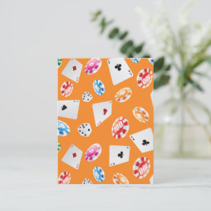 Casino, Games accessories pattern 3 Holiday Postcard