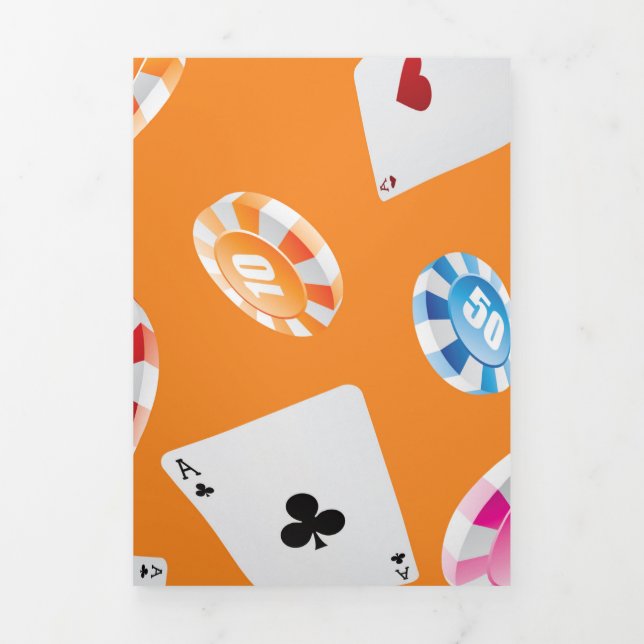 Casino, Games accessories pattern 3 Tri-Fold Holiday Card (Cover)