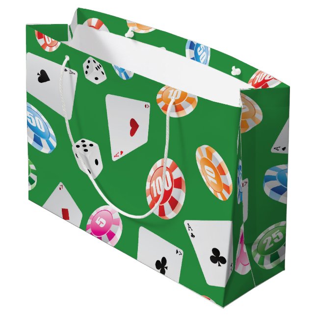 Casino, Games accessories pattern 4 Large Gift Bag (Back Angled)