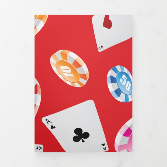 Casino, Games accessories pattern 5 Tri-Fold Holiday Card (Cover)