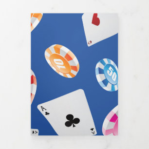 Casino, Games accessories pattern 6 Tri-Fold Holiday Card