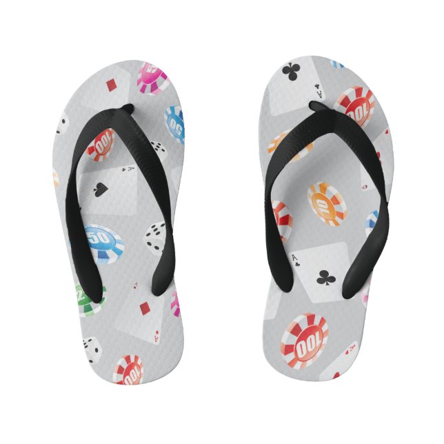 Casino, Games accessories pattern 8 Kid's Jandals (Footbed)