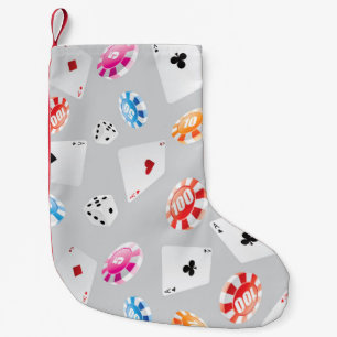 Casino, Games accessories pattern 8 Small Christmas Stocking