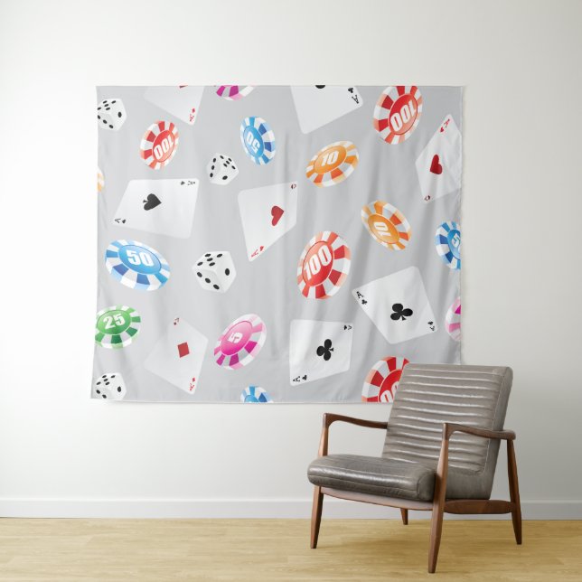 Casino, Games accessories pattern 8 Tapestry (In Situ (Horizontal))