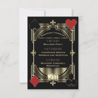 Casino Gold Black Art Deco Roaring 20s Wedding