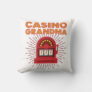 Casino Grandma Slot Machine Gambling Grandmother Cushion