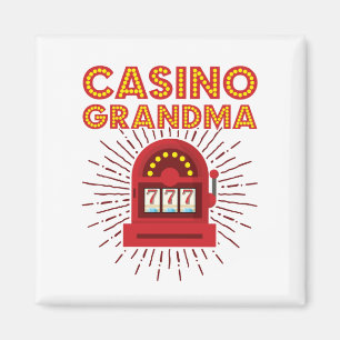 Casino Grandma Slot Machine Gambling Grandmother Magnet