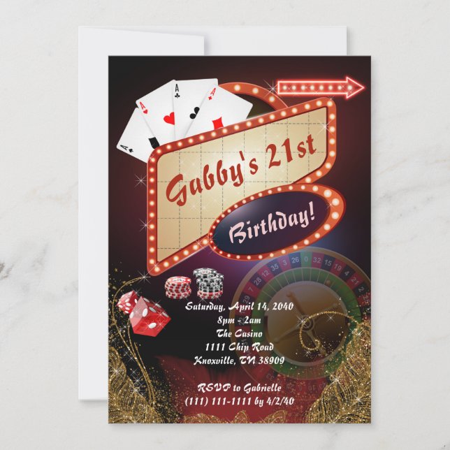 Casino Invitation, Casino Party Invitation (Front)