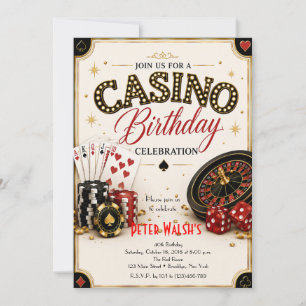 Casino Las Vegas Birthday Invitation