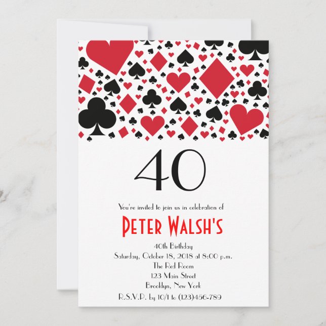 Casino Las Vegas Birthday Invitation (Front)