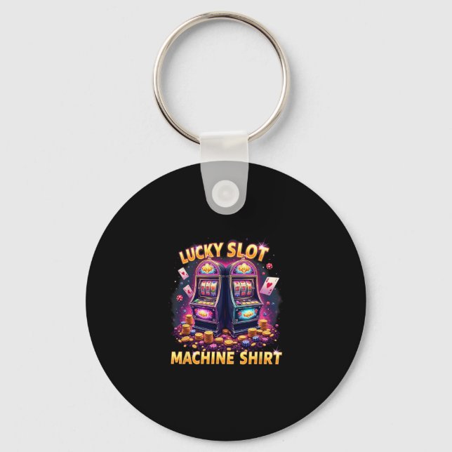 Casino Las Vegas Gambling Lovers Lucky Slot Machin Key Ring (Front)