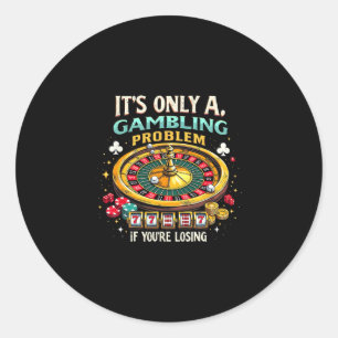 Casino Las Vegas Lucky Slot Machine Gambling Lover Classic Round Sticker