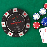 Casino Las Vegas Poker Chip Bachelor Party Invitation<br><div class="desc">Get ready to roll the dice and have a wild night with our casino-themed bachelor party invitation designed to look like a poker chip! This invitation is perfect for any groom-to-be who loves gambling, casinos, or anything Vegas-themed. The front of the invitation features a high-quality, full-colour print of a poker...</div>