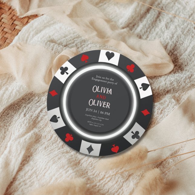 Casino Las Vegas Poker Chip engagement party Invitation (Creator Uploaded)