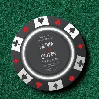 Casino Las Vegas Poker Chip wedding Invitation