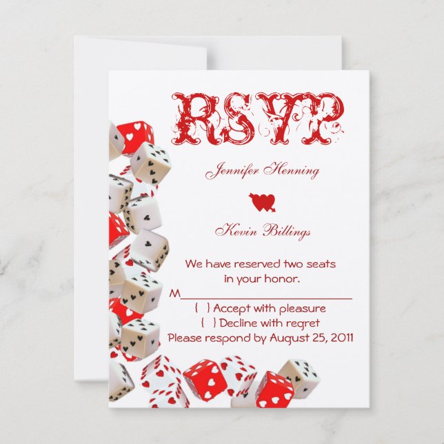 Casino Las Vegas Wedding RSVP (Front)