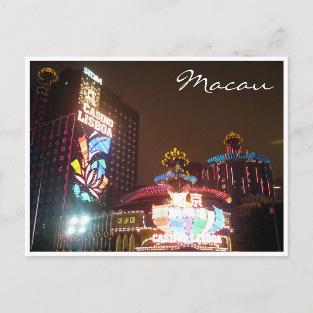 casino lights macau postcard (Front)