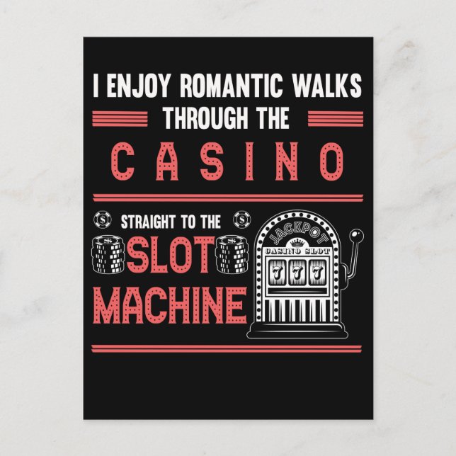 Casino Lover Lucky Gambling Slot Machine Postcard (Front)