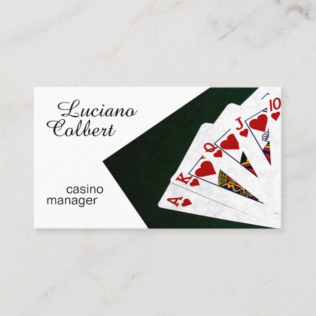 Casino manager funny customisable business card (Front)