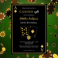 Casino night black gold birthday