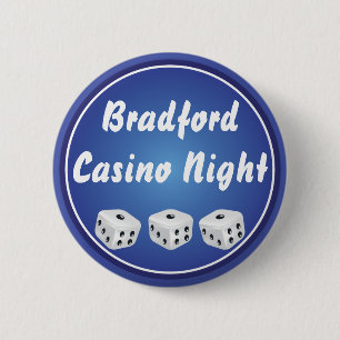 Casino Night Dice 6 Cm Round Badge