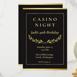 Casino Night Invitation Poker Birthday Party