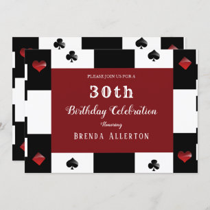 Casino Night Las Vegas Birthday Party Invitation