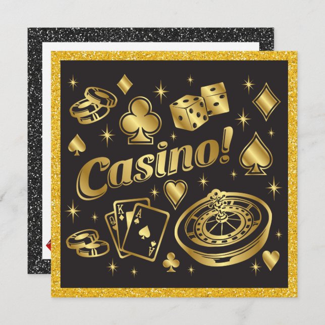 Casino Night Party Invitation (Front/Back)