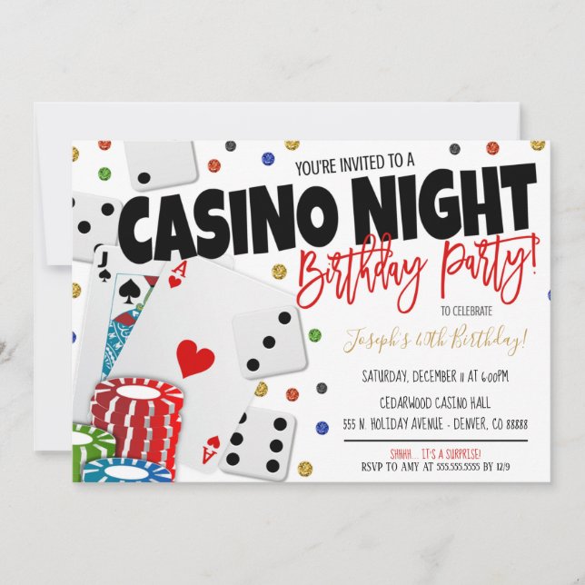 Casino Night Party Invitation (Front)