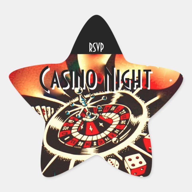 Casino Night Party star rsvp Sticker (Front)