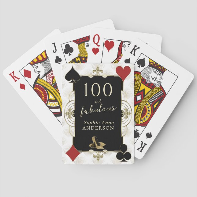 Casino Night Poker 100 and Fabulous Birthday Party Playing Cards (Back)
