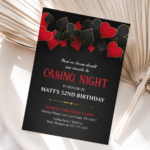 Casino Night Poker Invitation, Casino Birthday Invitation