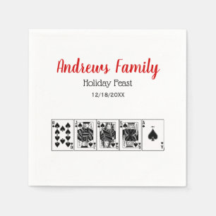 Casino Night Poker Royal Straight Flush Christmas Napkin