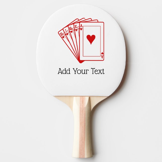 Casino Night Poker Royal Straight Flush Hearts Ping Pong Paddle (Front)