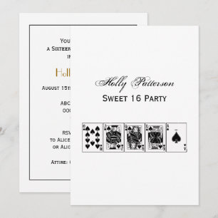 Casino Night Poker Royal Straight Flush Spades Invitation