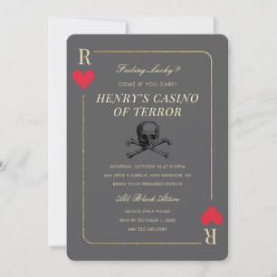 Casino Night Skull Death Party Invitation