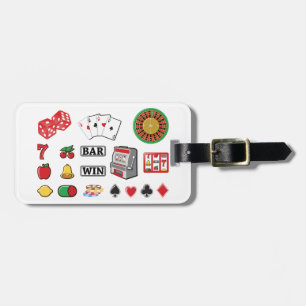 Casino Night Slot Machine Poker Lucky 7s Luggage Tag