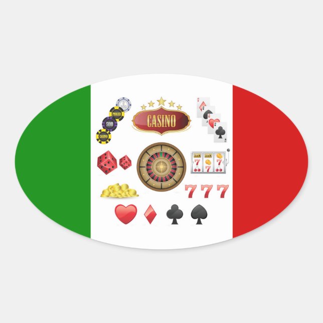 Casino Oval Sticker (Front)