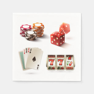 Casino Paper Napkins, Las Vegas Party Supplies Napkin