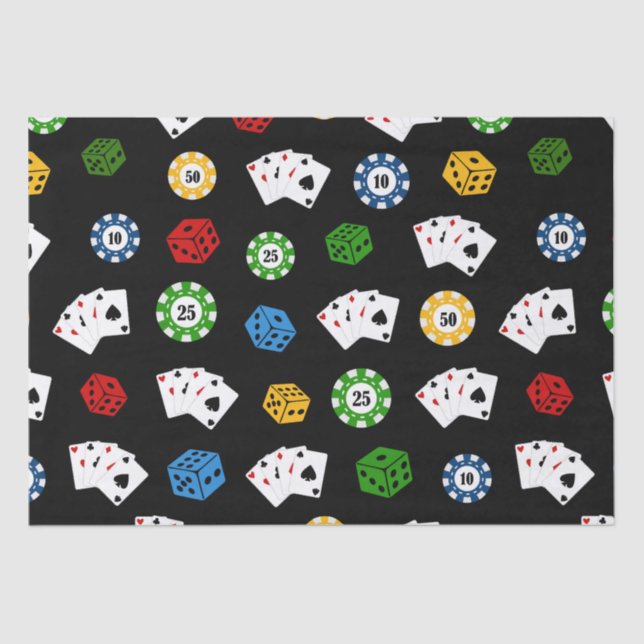 Casino party pattern Gambling tissue paper (Front)